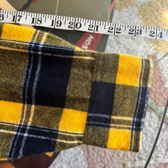 Vintage 80s Backpacker Plaid Flannel | Yellow & Black | Size L - Picture 8 of 8